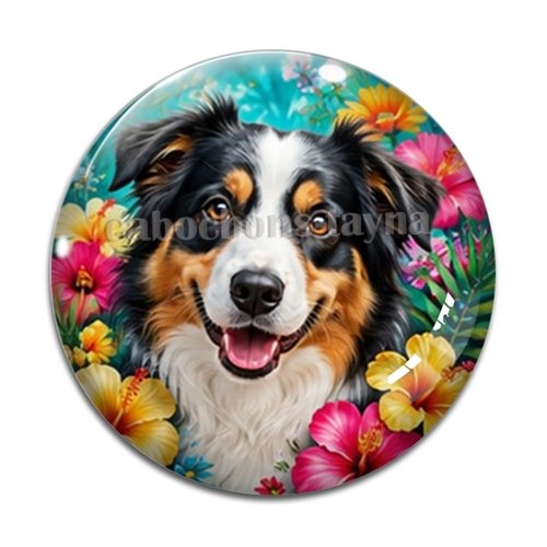 Cabochon chien, résine ou verre rond différente taille
