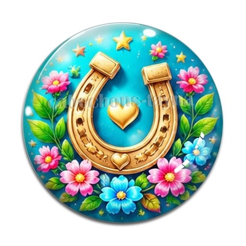 Cabochon porte bonheur, en résine ou en verre différente taille