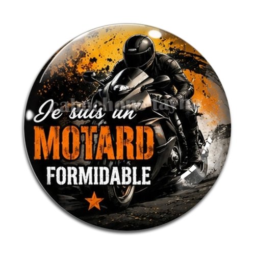 Cabochon je suis un motard formidable, cabochon résine, verre rond différente taille