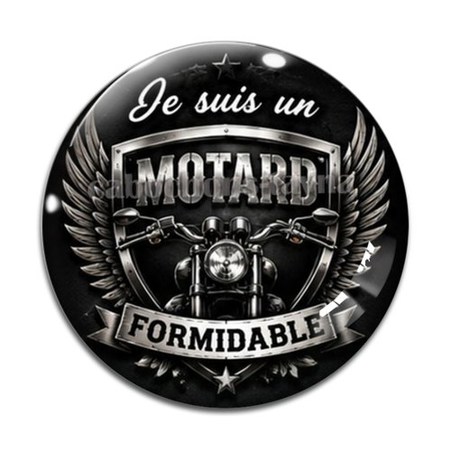 Cabochon je suis un motard formidable, cabochon résine, verre rond différente taille