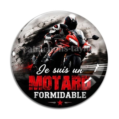 Cabochon je suis un motard formidable, cabochon résine, verre rond différente taille