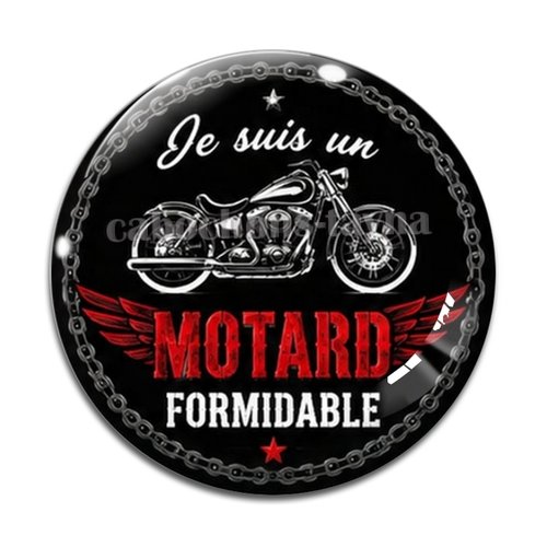 Cabochon je suis un motard formidable, cabochon résine, verre rond différente taille