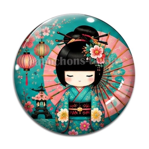 Cabochon kokeshi, résine ou verre