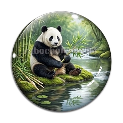 Cabochon panda, cabochon résine ou verre rond différente taille