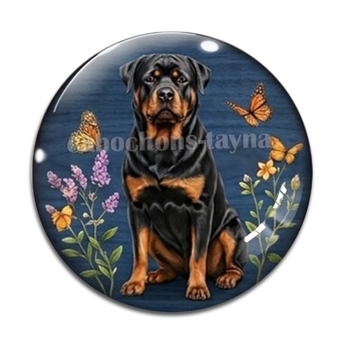 Cabochon chien, résine ou verre rond différente taille