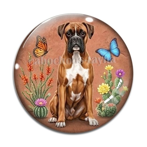 Cabochon chien, résine ou verre rond différente taille