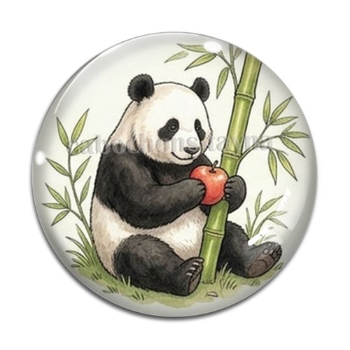 Cabochon panda, cabochon résine ou verre rond différente taille