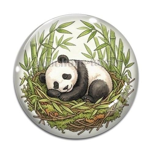 Cabochon panda, cabochon résine ou verre rond différente taille