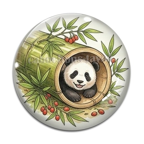 Cabochon panda, cabochon résine ou verre rond différente taille