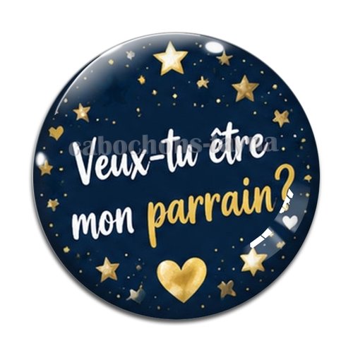 Cabochon veux tu être mon parrain, cabochon résine, verre rond différente taille