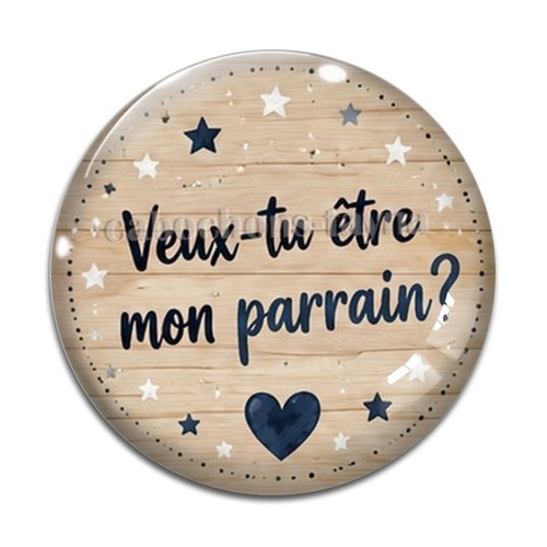 Cabochon veux tu être mon parrain, cabochon résine, verre rond différente taille