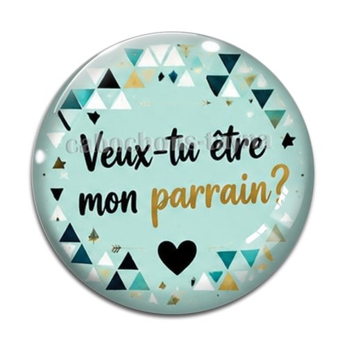 Cabochon veux tu être mon parrain, cabochon résine, verre rond différente taille