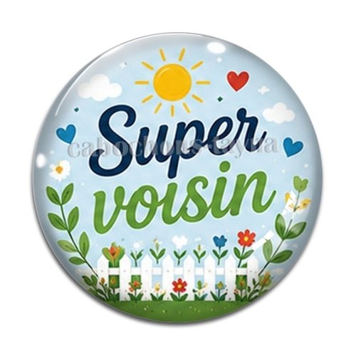 Cabochon super voisin, résine ou verre rond différente taille
