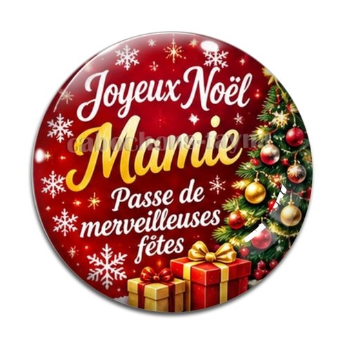 Cabochon joyeux noël mamie passe de merveilleuses fêtes, résine ou verre rond différente taille