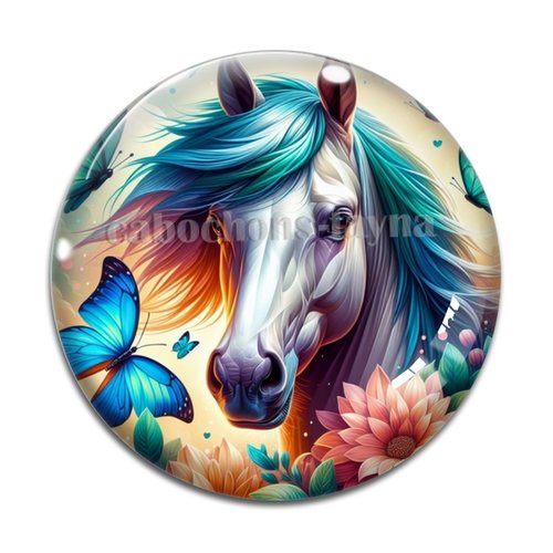 Cabochon cheval, cabochon résine ou verre rond différente taille