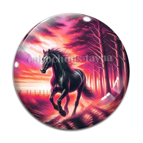 Cabochon cheval, cabochon résine ou verre rond différente taille