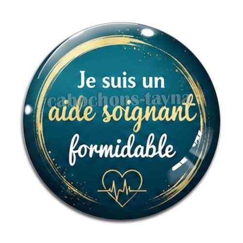Cabochon un aide soignant , en résine ou en verre différente taille