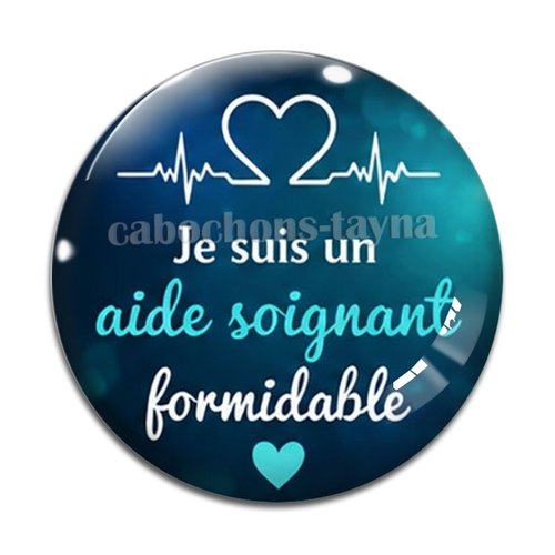 Cabochon un aide soignant , en résine ou en verre différente taille
