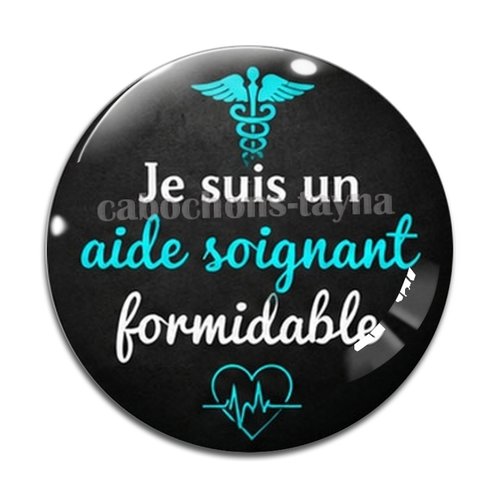 Cabochon un aide soignant , en résine ou en verre différente taille