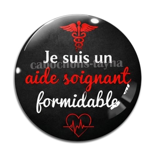 Cabochon un aide soignant , en résine ou en verre différente taille