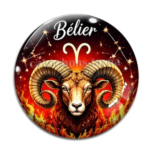 Cabochon signe astrologique, en résine ou en verre différente taille