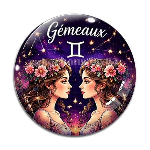 Cabochon signe astrologique, en résine ou en verre différente taille