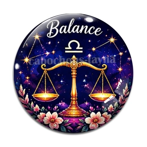 Cabochon signe astrologique, en résine ou en verre différente taille