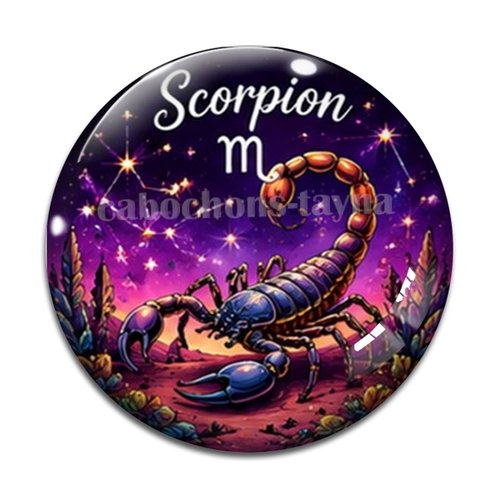 Cabochon signe astrologique, en résine ou en verre différente taille