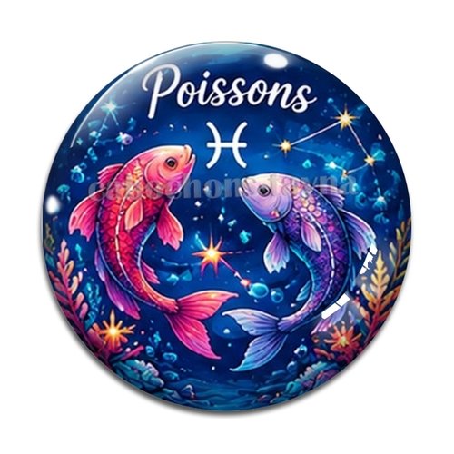 Cabochon signe astrologique, en résine ou en verre différente taille