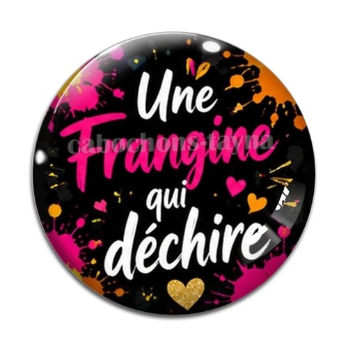 Cabochon une frangine qui déchire, cabochon résine, verre rond différente taille