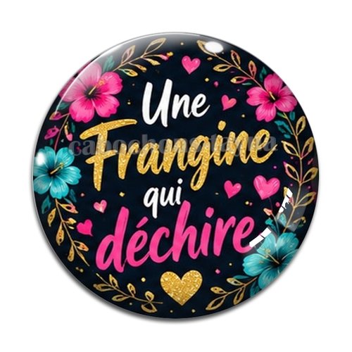 Cabochon une frangine qui déchire, cabochon résine, verre rond différente taille