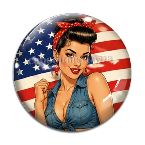 Cabochon pin up, résine ou verre rond différente taille