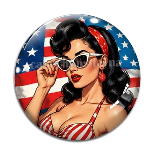 Cabochon pin up, résine ou verre rond différente taille