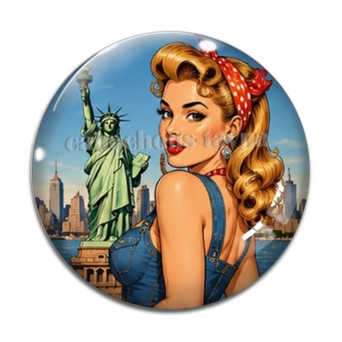 Cabochon pin up, résine ou verre rond différente taille