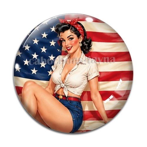 Cabochon pin up, résine ou verre rond différente taille