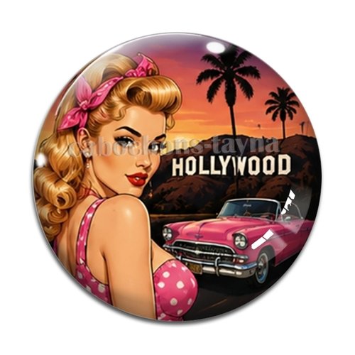 Cabochon pin up, résine ou verre rond différente taille