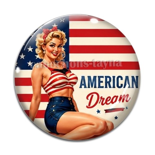 Cabochon pin up, résine ou verre rond différente taille