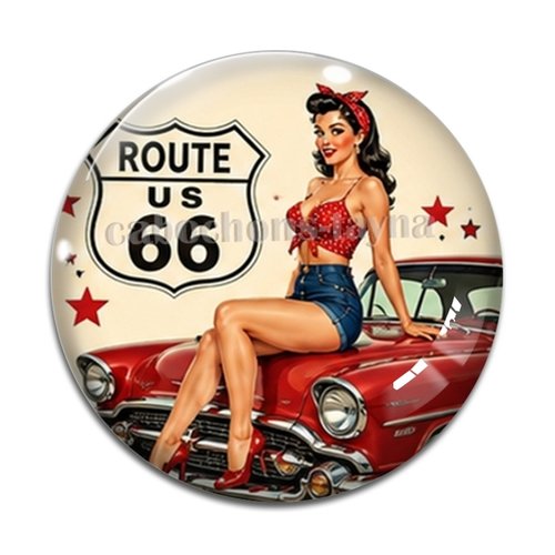 Cabochon pin up, résine ou verre rond différente taille