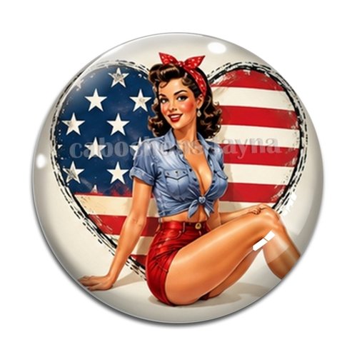 Cabochon pin up, résine ou verre rond différente taille