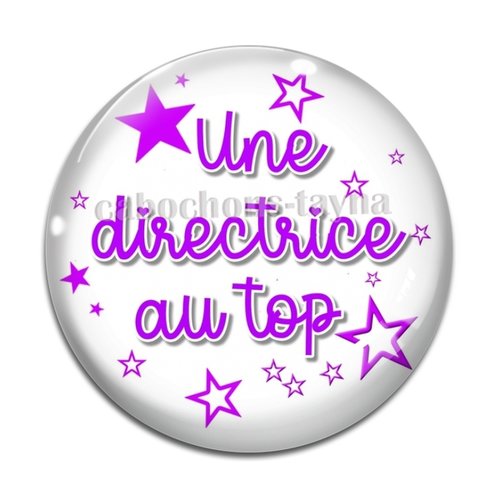 Cabochon une directrice au top, résine ou verre rond différente taille