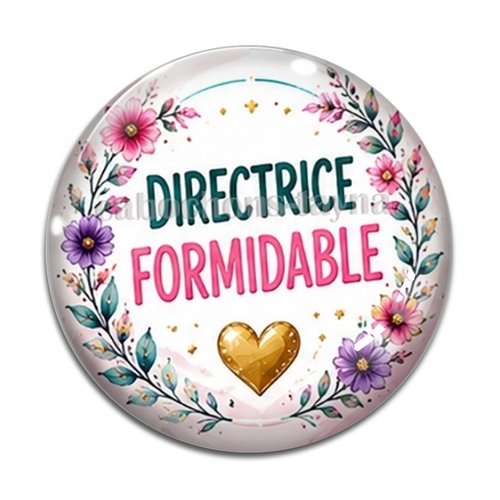 Cabochon une directrice formidable, résine ou verre rond différente taille