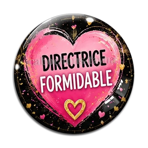 Cabochon une directrice formidable, résine ou verre rond différente taille