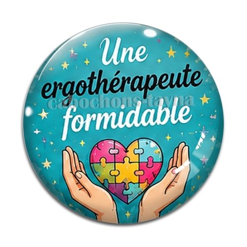 Cabochon une ergothérapeute formidable, résine ou verre différente taille