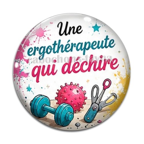 Cabochon super ergothérapeute, résine ou verre différente taille