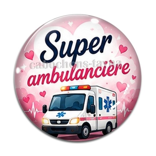 Cabochon ambulancier résine - ou verre différente taille