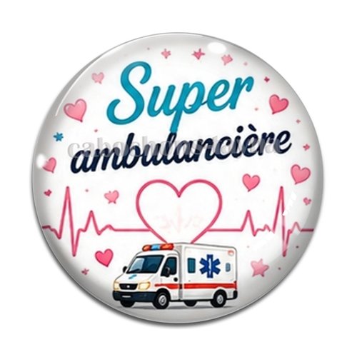 Cabochon ambulancier résine - ou verre différente taille