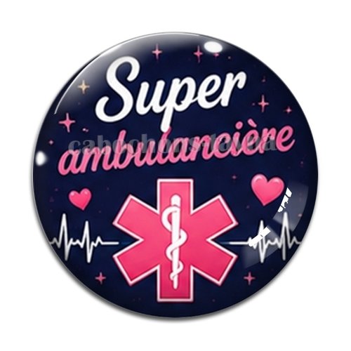 Cabochon ambulancier résine - ou verre différente taille