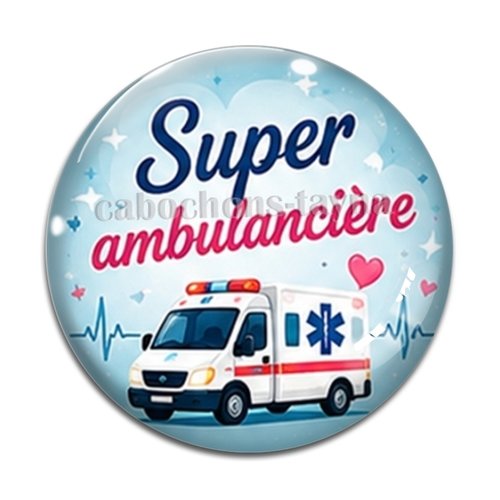 Cabochon ambulancier résine - ou verre différente taille