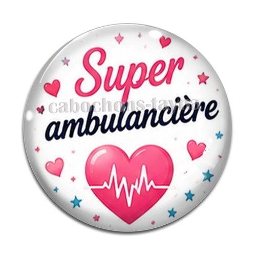 Cabochon ambulancier résine - ou verre différente taille