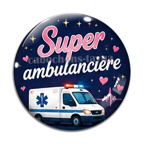 Cabochon ambulancier résine - ou verre différente taille